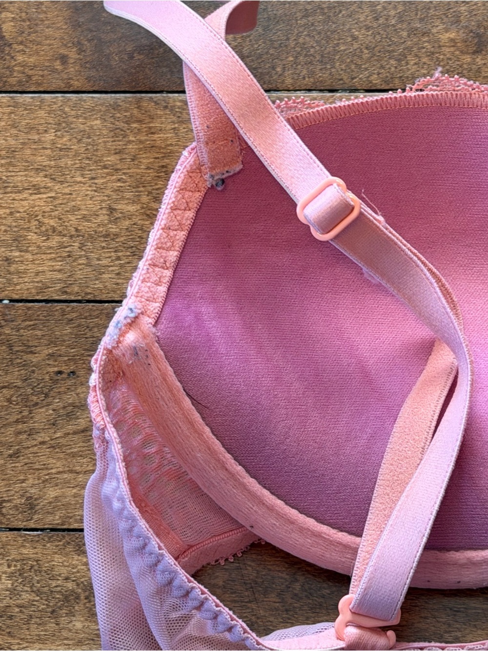 PINK Victorias Secret Lace Push-Up Pink Bra 34B - Picture 4 of 6
